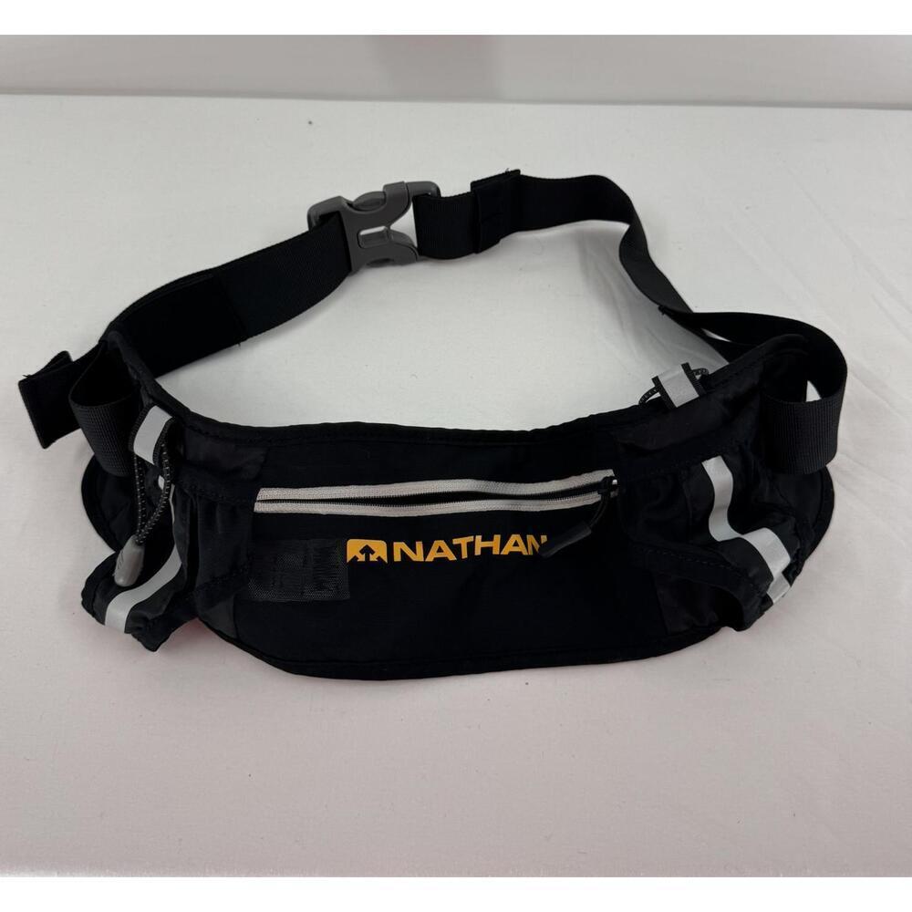 Nathan Black Adjustable Reflective Zippered Fanny Pack
